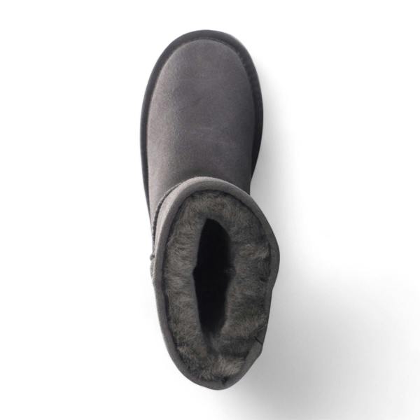 Infinity Leather Women's Genuine Sheepskin Grey Suede Slip-On Ankle Winter Boots - Dusk