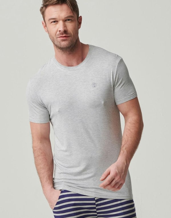 Two-pack Men's Bamboo T-Shirts – Navy & Grey Marl - British Boxers