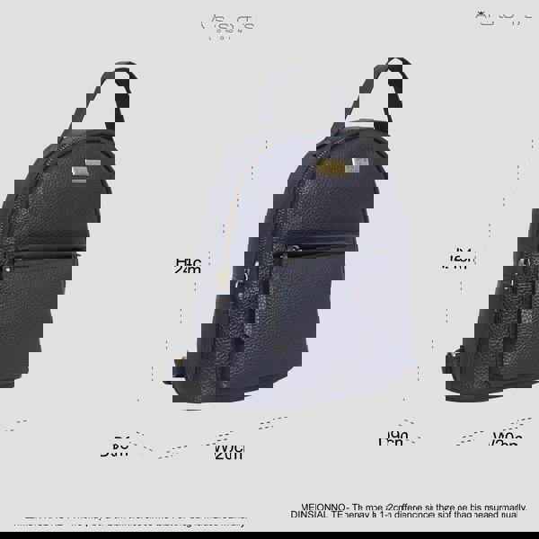 Assots London 'Betty' Navy Zip Top Mini Pebble Grain Leather Backpack