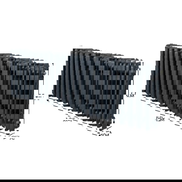 Monstershop Traditional 3 Column Radiator - 300 x 1012mm - Anthracite Grey