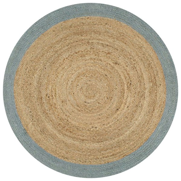 Berkfield Handmade Rug Jute with Olive Green Border 90 cm