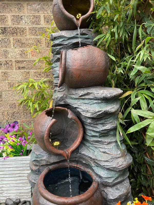 Tranquillity Water Features 4 Pouring Jugs on Rock Traditional Water Feature