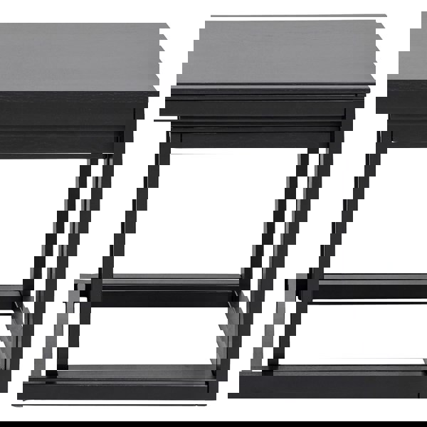 Furniture To Go Cornus Square Coffee Table Set in Matt Black Set of 3