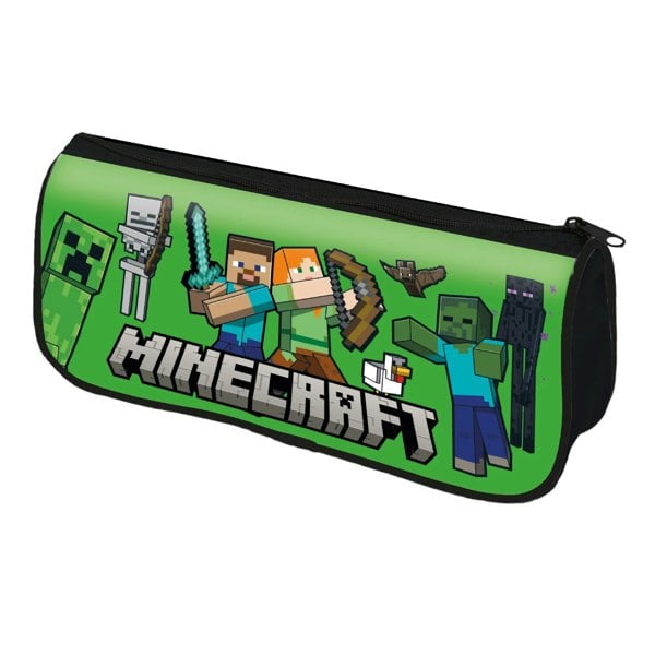 Minecraft Beware Of The Dark Logo Pencil Case - Green/Black