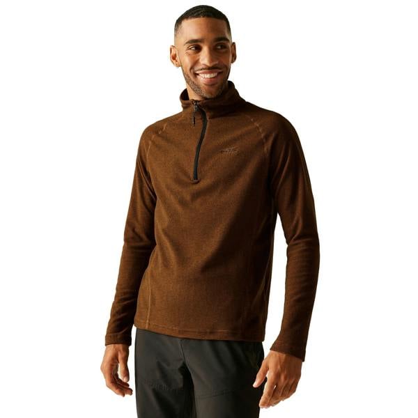 Regatta Great Outdoors Mens Montes Funnel Neck Fleece Jumper - Pumpkin Spice/Black - 