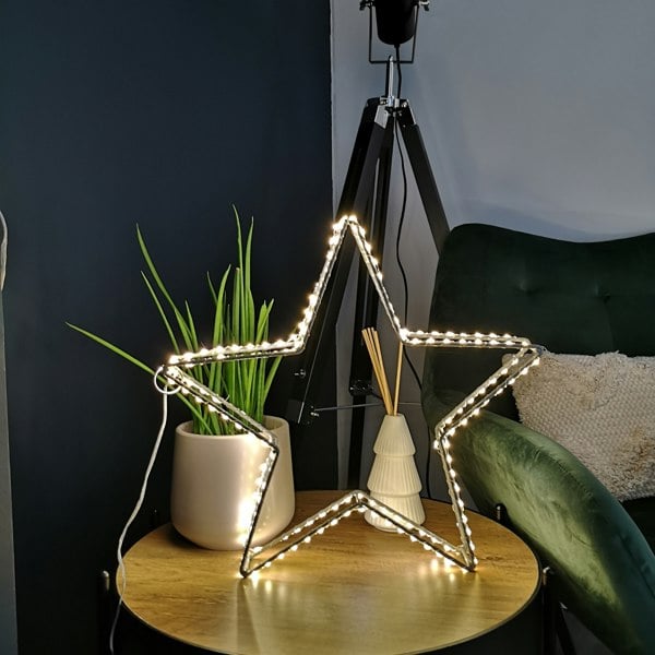 Samuel Alexander 38cm LED Dewdrop Open Star Indoor Outdoor Christmas Decoration in Warm White