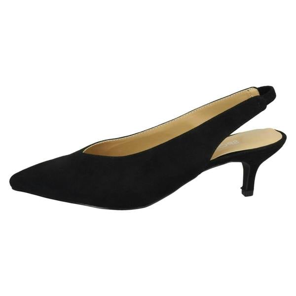 Spot On Ladies Spot On Kitten Heel Slingback Shoes F90049