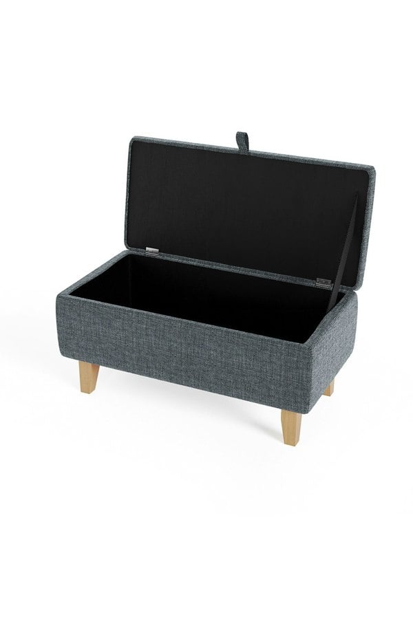Living and Home Wide Rectangle Storage Ottoman Footstool