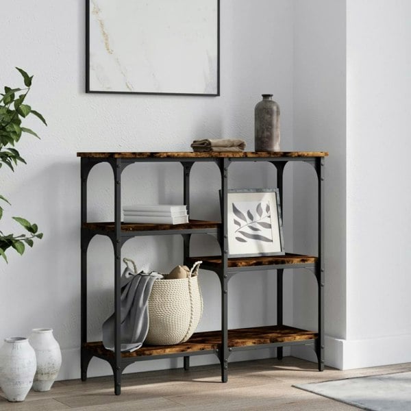 Berkfield Console Table Smoked Oak 80x29x75 cm Engineered Wood