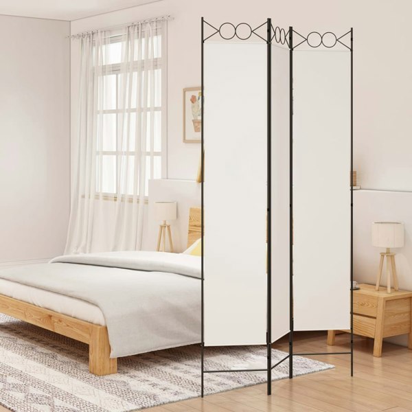Berkfield 3-Panel Room Divider White 120x220 cm Fabric