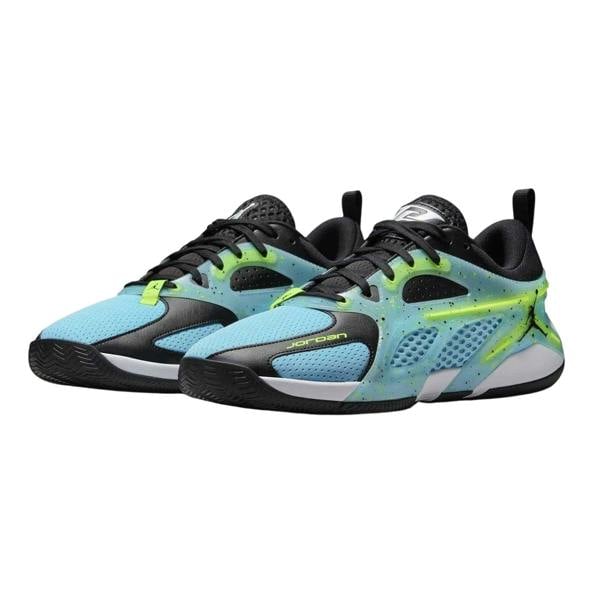 Nike Mens Jordan Speckle Basketball Shoes - Blue/Black/Lime - 