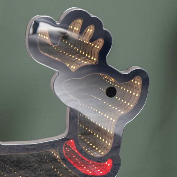 Samuel Alexander 60cm Light up Santa in Sleigh with Present Christmas Infinity Mirror with Multi-Coloured LEDs