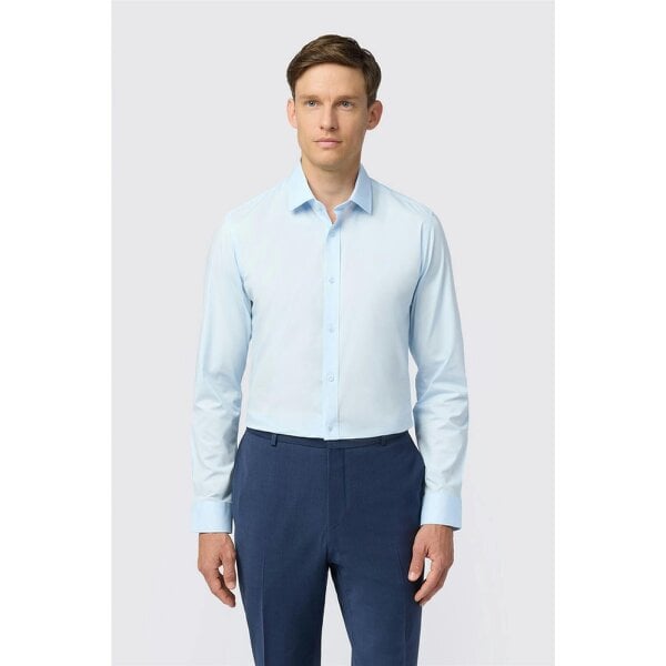 Limehaus Slim Fit Blue Stretch Shirt