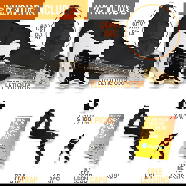 3rd Avenue 3/4 Size Electric Guitar Red Electric Guitars#Colour_White