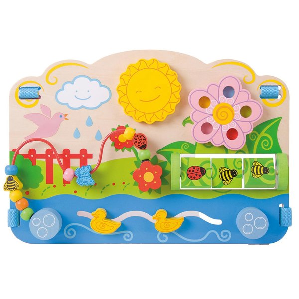 Bigjigs Toys Wooden Flower Activity Centre - Can Be Attached To Cots