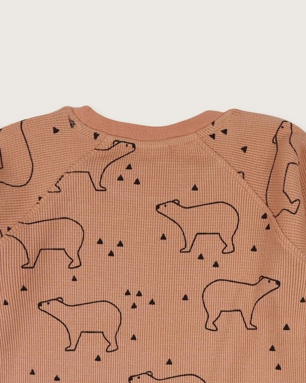 organic cotton Orange Sketch Bear Print Sweatshirt - image 4