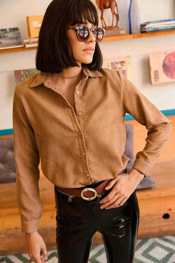 Hoxton Gal Fine Ribbed Corduroy Shirt