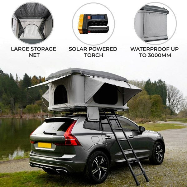 Monstershop 2-3 Person Car Roof Tent - Grey