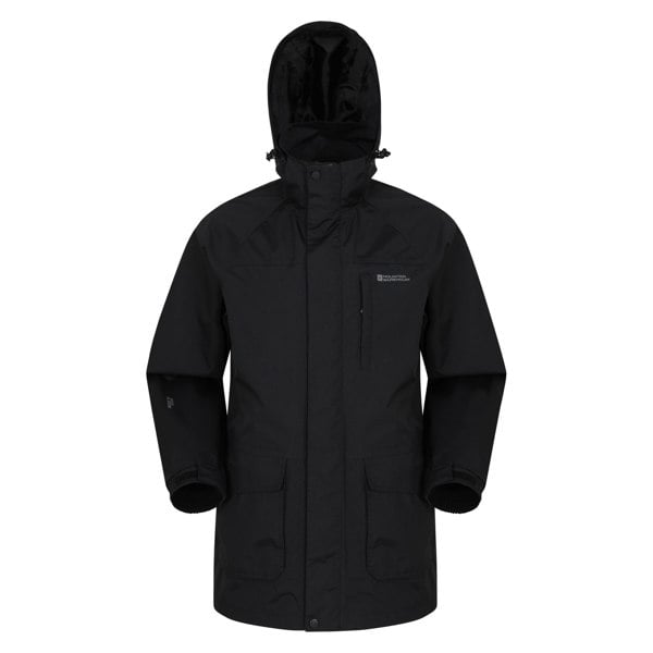 Mountain Warehouse Mens Glacier II Long Waterproof Jacket - Black