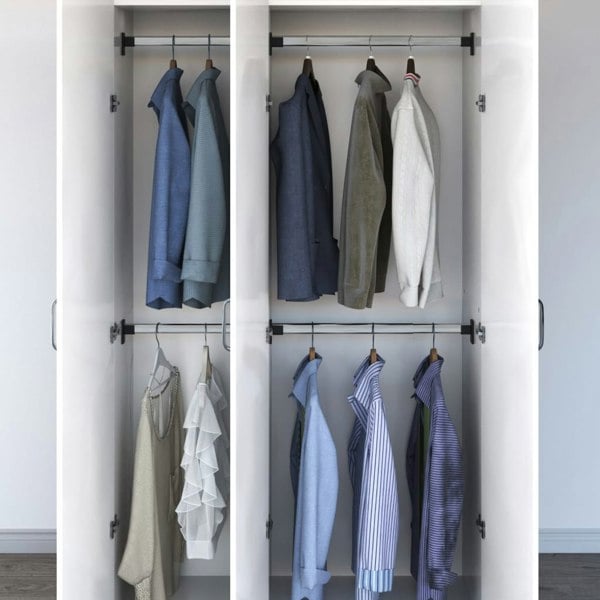 Berkfield Telescopic Wardrobe Rails 4 pcs Silver 58-100 cm