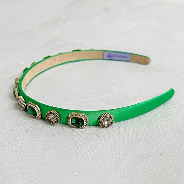 Green Headband Emerald Green Headband Vintage Hair Band Jewelled