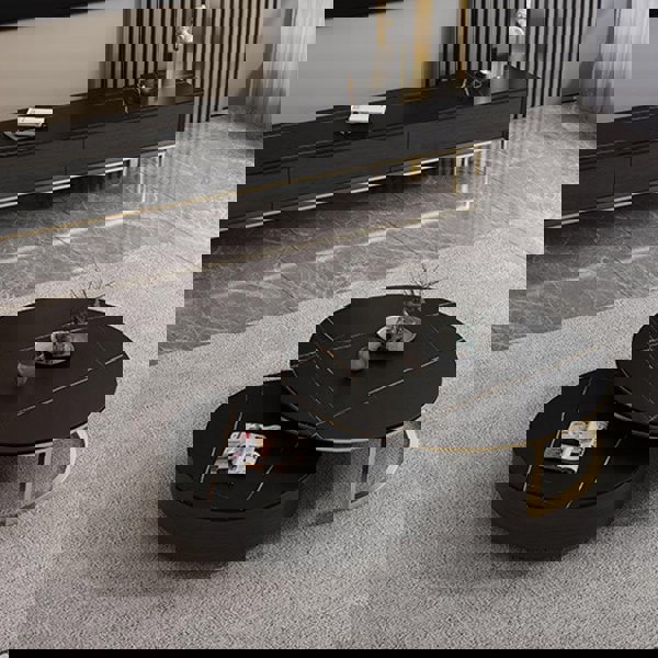 Bigbiglife Nesting Coffee Table With TV Stand, Sintered Stone-Weilai Concept-Weilai Concept