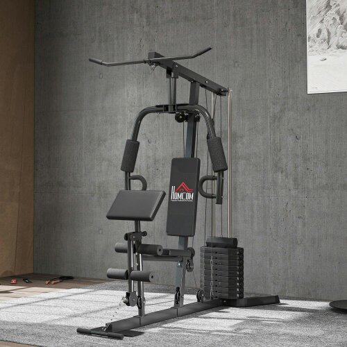 Multi-Exercise Gym Station, with 45kg Weight Stack, for Full Body Workout