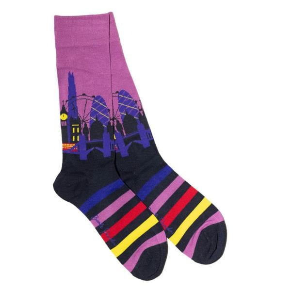 SWOLE PANDA 4-Pack Iconic London Bamboo Socks Gift Box Box - 4 Pairs of Bamboo Socks (His)
