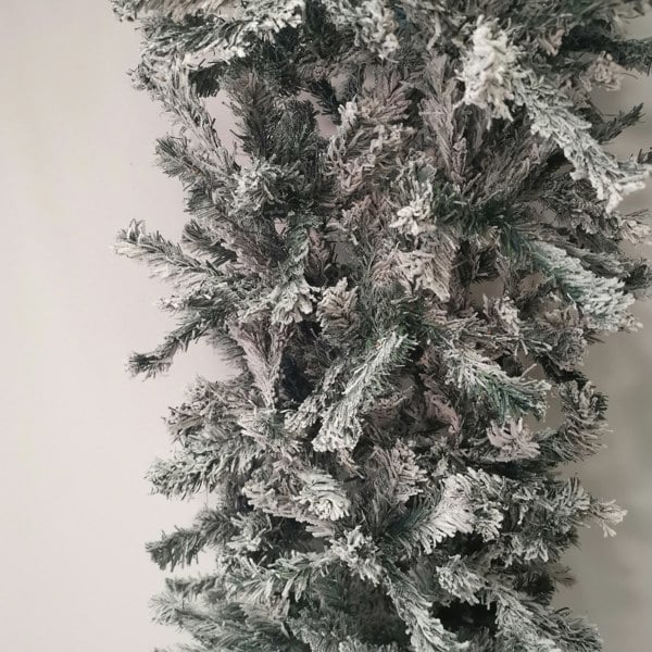 Samuel Alexander 8ft Indoor Flocked PVC Christmas Tree Arch with Snow Tips and Flat Top