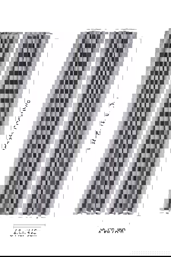 Living and Home 2 Panels Grey Faux Linen Back Tab or Rod Pocket Blackout Curtains for Bedroom, Living Room , 168cm W x 229cm H