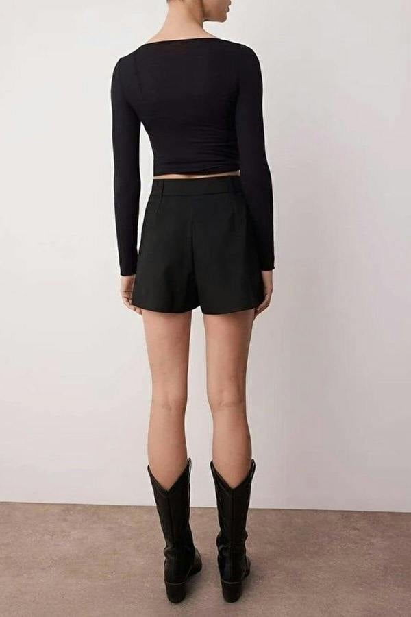 WOVCOR Pleated Woven Short Skirt