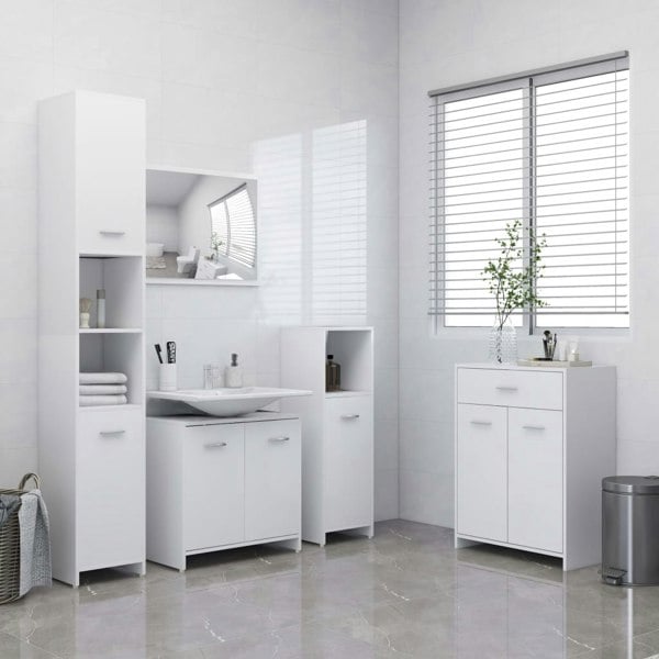 Berkfield 4 Piece Bathroom Furniture Set White