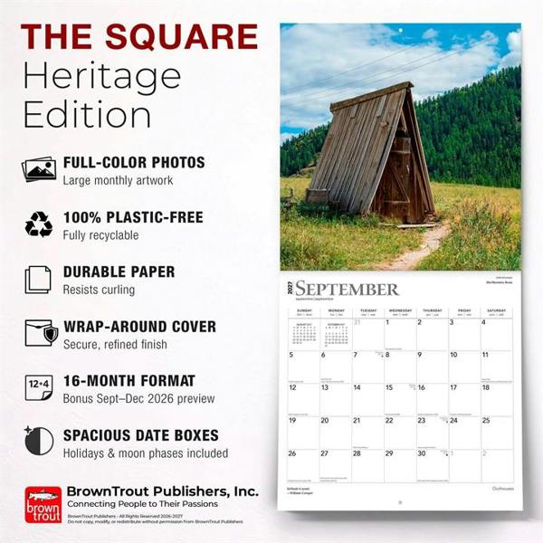 Outhouses Calendar 2027, Wall Calendars, Month To View, Humour, Gift