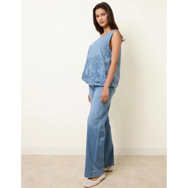 Blue Vanilla Puffball Flower Top