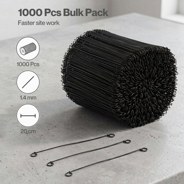 Traderight Wire Ties Rebar Tying Tool Reinforcing Mesh Loop Ties Metal 1000Pcs