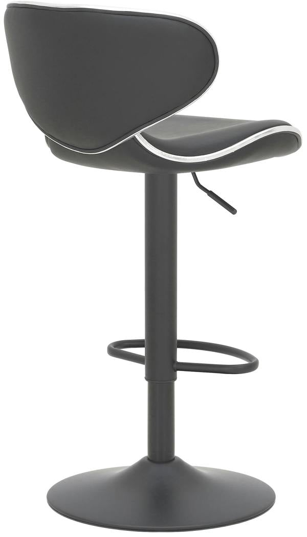 Lamboro Carcaso Single Kitchen Bar Stool, Matt Black Footrest, Height Adjustable Swivel Gas Lift, Breakfast Bar & Home Barstool, Black