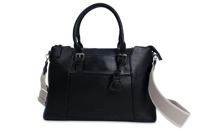SADDLER Elizabeth Leather Workbag  - Handmade by Saddler - Practical, Spacious & Elegant Design - Black