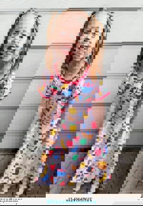 Organic Picnic Print Short Sleeved Skater Dress - Toby Tiger