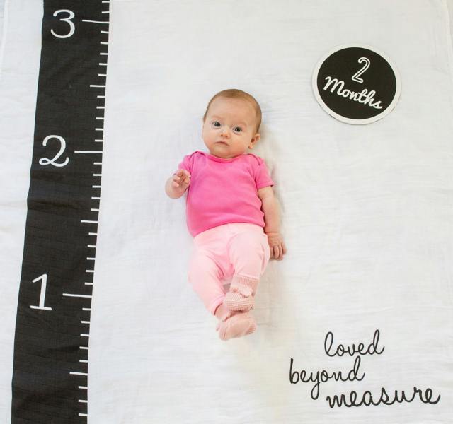Lulujo - Baby's First Year Gift Set - Cotton Swaddle & Cards - Loved Beyond Measures