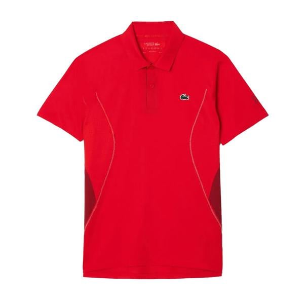 Lacoste Mens Novak Djokovic Regular Tennis Polo Shirt - Red
