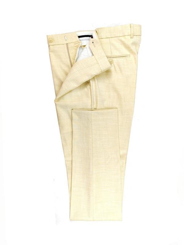 Elegant Cream Double-Breasted Slim Fit Suit