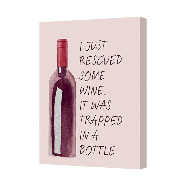 Benjamin Tate Design Contemporary Wine Bottle Canvas Art Print With Deep Frame UK Made
