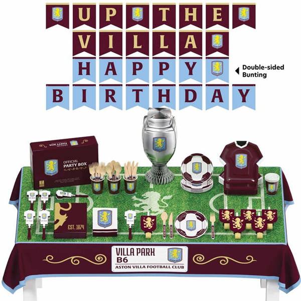 Aston Villa FC All in One Party Box Set, Kitchen Accessories, Sports, Gift