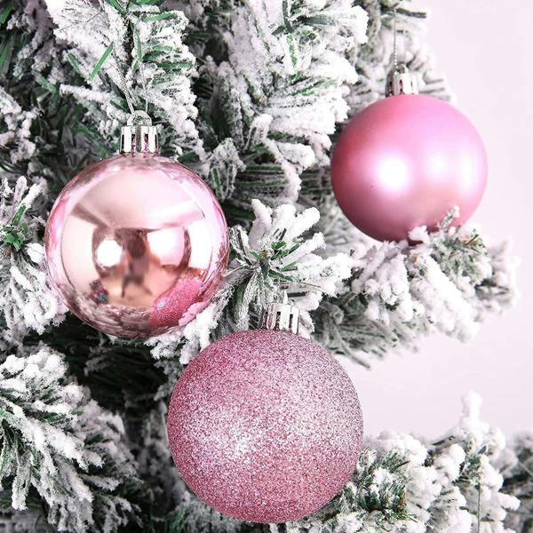 Pale Pink Shatterproof Christmas Baubles in 12 or 24 Pack Sizes, 5cm Tree Decorations image 7