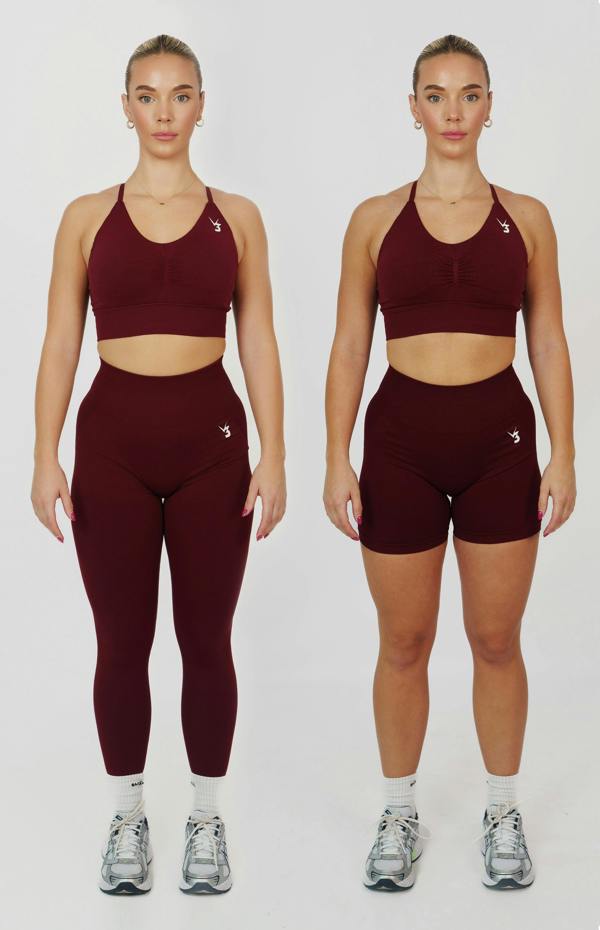 V3 Apparel Tempo 3-Piece Seamless Set - Pomegranate Red