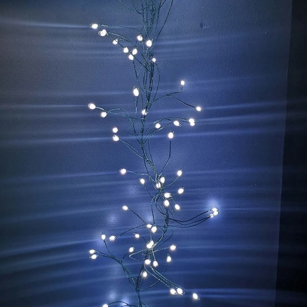 Samuel Alexander 5.4m White LEDs Green Garland Wire Light Christmas Decoration with Timer