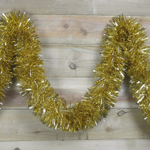 Samuel Alexander 10m (33ft) x 15cm Luxury Chunky Cut Tinsel Garland Christmas Tree Decoration - Gold