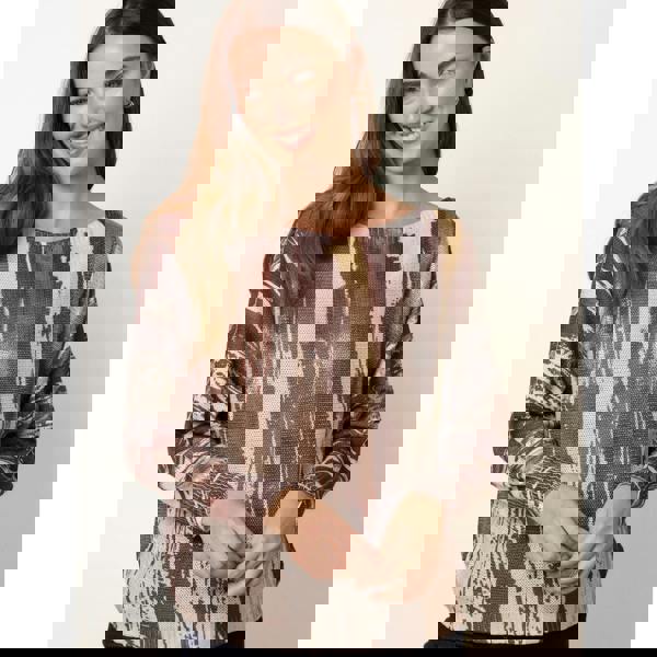 Blue Vanilla Metallic Paint Brush Top