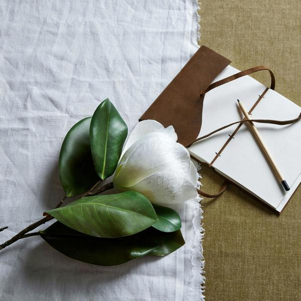 Wyld Haus Set of 3 Artificial Flowers White Magnolia Stems