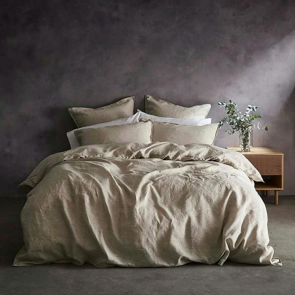 Lazy Linen Bedding Bundle - Duvet Cover, Pillowcase Pair + Fitted sheet - Linen